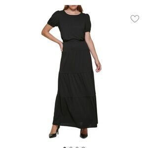 Karl Lagerfeld Tiered Jersey Blouson Maxi Dress